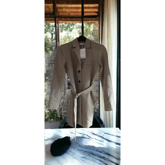 (60% OFF) NWT Anine Bing Green Belted Knee High Trench Coat L MSRP: $756. - Picture 9 of 13